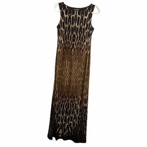 Roz & Ali Brown Print Long Tank Dress Sz 6